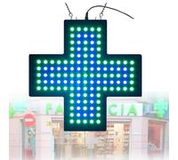 Panneau De Pharmacie Led En Croix Avec ChaîNe Suspendue, Panneau NéOn Led En Croix De Dispensaire, 3 Modes, 2 Tailles, Pour DéCoration, Magasin Collectif, Clinique, Pharmacie,A-35 * 35cm
