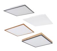 Panneau de plafond, plafonnier, panneau apparent, plafonnier, éclairage de couloir, chambre, carré opale, 1x LED blanc chaud, HxLxP 6x30x30 cm natur