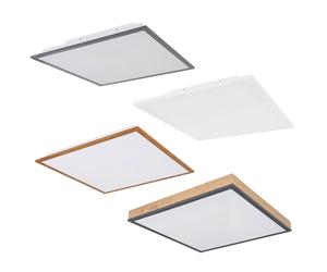 Panneau de plafond, plafonnier, panneau apparent, plafonnier, éclairage de couloir, chambre, carré opale, 1x LED blanc chaud, HxLxP 6x30x30 cm natur