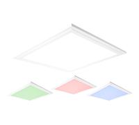 Panneau de plafond Plafonnier Smart Home App Commande vocale Changement de couleur Variateur, aluminium, RGB LED 1x 16W 1x 2000lm 2700-6500K, LxLxH 30x30x11