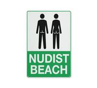 Panneau de plage nudiste en aluminium réfléchissant 30,5 x 20,3 cm - Protection UV, imperméable, résistant aux intempéries et à la décoloration - 4 trous pré-percés