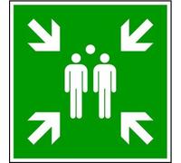 Panneau de point de rassemblement de rassemblement h.klar eN iSO e007 réflecteur 400 x 400 mm