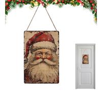 Panneau de porche de Noël, panneau de Noël pour porte | Décoration de cintre du Père Noël | Panneau de porte de porche de noël, cintre de porte en bois pour décoration murale de porche de porte d'entr