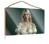 Panneau de porte à suspendre avec inscription « Beauty In Elegant Off-The-Shoulder Dress » - Panneau de bienvenue - Décoration d'intérieur, magasin, décoration d'intérieur (20 x 30 cm)