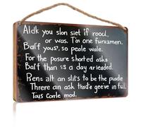Panneau de porte amusant Aldk You Slon Siet If Rood, Or Was T'On One Funismen - Décoration de maison - 20 x 30 cm