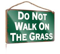 Panneau de porte amusant pour chambre à coucher et adolescents avec inscription « Do Not Walk On The Grass » (23 x 35 cm)