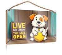 Panneau de porte amusant pour chambre à coucher et adolescents avec inscription « Live Like Someone The Gate Open » (23 x 35 cm)