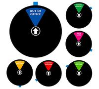 Panneau de porte avec inscription « Do Not Disturb/Come in Welcome/Out of Office/in a Meeting/Back Soon/Working Remotely » qui permet aux autres de savoir si vous êtes disponible (15,2 cm, noir)