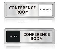 Panneau de porte coulissant « Do Not Disturb In Use/Available » pour salle | Panneau de salle de conférence pour maison, bureau, bien-être, occupé vacant, intimité coulissante, argent brossé