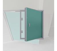 Panneau de porte d'accès encastré en alliage d'aluminium avec revêtement mural en plâtre, poignée cachée pour un accès facile, design durable et élégant