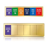 Panneau de porte de bureau - 6 options de panneau de porte « In A Meeting »/Out Of Office/Do Not Disturb/Working From Home/Please Knock/Back Soon - Panneau coulissant pour salle de réunion et de