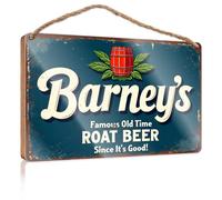 Panneau de porte de bureau humoristique Barney'S Famous Old Time Root Beer : A Classic Since 1920! Panneau en bois pour décoration de la maison, de la piscine (20 x 30 cm)