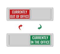 Panneau de porte de bureau - Panneau de porte « Actuellement in the Office Out of Office » pour la maison, le bureau, les médecins, le bureau, l'indicateur de porte coulissant magnétique facile à lire, décoration de bureau - Argenté