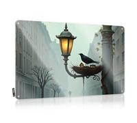 Panneau de porte de dortoir « A Cozy Nest On A Foggy Street Lamp » - Panneau d'avertissement amusant - Accessoires de bar - 20 x 30 cm