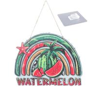 Panneau de Porte de Fête Hawaïen Pastèque Étoile de Mer Cocotier en Bois | Décoration Murale Élégante, pour Fête D’fond Photo, Suspendu Dedans Dehors, Style Jardin