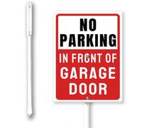 Panneau de porte de garage avec piquets « No Parking Do Not Block » - 11,7 x 15,2 cm