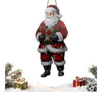 Panneau de porte de Noël en bois - Père Noël ou bonhomme de neige pliable | Finition résistante à la décoloration, design pliable avec charnière en métal, corde pré-assemblée, pour porche