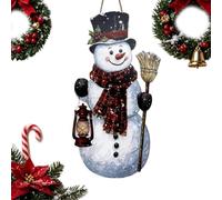 Panneau de porte de Noël en bois - Père Noël ou bonhomme de neige pliable | Finition résistante à la décoloration, design pliable avec charnière en métal, corde pré-assemblée, pour porche