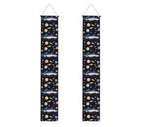 Panneau de porte de remise de diplôme Saturn Jupiter Earth Print - Décoration de porte d'extérieur durable