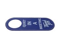 Panneau de Porte de Réunion Calme Double Face Bleu en PU | Accrocher sur Poignée, Trou Rond et Crochet Inclus, pour Salles de Réunion, Bureaux, Bibliothèques