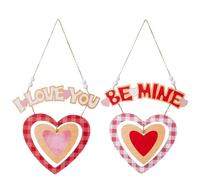 Panneau de porte de Saint-Valentin | Be Mine I Love You Welcome en forme de cœur, décoration murale en bois pour maison, café, pub, restaurant