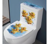 Panneau de porte de toilette en forme d'animal mignon, motif canard de mer, décalcomanie amovible pour décoration de salle de bain, anti-humidité, 59 x 30 cm