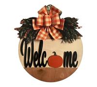 Panneau de porte décoratif à suspendre pour décoration de porte ou de fête d'Halloween (orange, 36 x 32 cm)