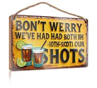 Panneau de porte décoratif « Relax, We'Ve Had Our Shots : A Fun Drinking » - Décoration de porte d'hiver amusante (20 x 30 cm)