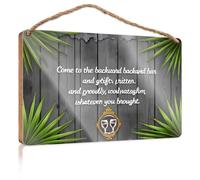 Panneau de porte d'entrée amusant pour arrière-cour bar Bash: A Night Of Wine, Laughter, And Fun! Panneau en bois Our Home Signs For Home Decor Home Sweet Home Sign (15 x 28 cm)