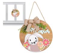 Panneau de porte d'entrée de Pâques - Décoration résistante aux intempéries et à la décoloration | Joyeuses Pâques | Pour la maison, intérieur, extérieur, mur, cour, fête, vacances, pendaison de créma