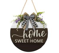 Panneau de porte d'entrée « Let Freedom Ring » Qpz902 - Plaque en bois à suspendre - Décoration ronde en bois pour porte d'entrée de la maison - 30 x 30 x 0,5 cm