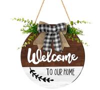 Panneau de porte d'entrée « Let Freedom Ring » Qpz902 - Plaque en bois à suspendre - Décoration ronde en bois pour porte d'entrée de la maison - 30 x 30 x 0,5 cm