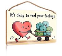 Panneau de porte d'entrée personnalisé « It's Okay To Feel Your Feelings » - Décoration murale pour chambre à coucher (20 x 30 cm)