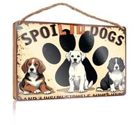 Panneau de porte d'entrée personnalisé Spoiled Dogs And Their Ungrateful Owners Here! Décoration murale pour chambre à coucher (20 x 30 cm)