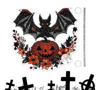 Panneau de porte d'Halloween effrayant - Décoration murale saisonnière, plaques rondes gothiques en acrylique, décoration de maison hantée, accessoire de fête effrayant, décoration de clôture