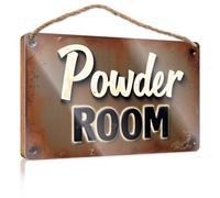 Panneau de porte en bois Exploring The Powder Room : A Cozy Retreat - Décoration de salle de bain - Décoration de porche O (20 x 30 cm)