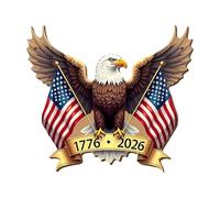 Panneau de porte en bois pour 250e anniversaire des États-Unis - Couronne de 250 ans de libertés pour porte d'entrée - Décoration murale - Fournitures de fête - Couronne en bois à suspendre