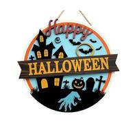 Panneau de porte en bois pour maison, Halloween, citrouille, chauve-souris, décoration extérieure KzW801 (A, taille unique)