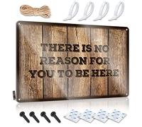 Panneau de porte en étain pour chambre à coucher avec inscription « There Is No Reason For You To Be Here » (30 x 40 cm)