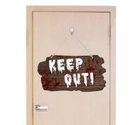 Panneau De Porte Halloween Avertissement Horreur Maison Hantée Décoration