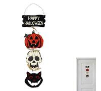 Panneau de porte Halloween Décorations En Bois Fantôme Effrayant Et | Panneau Bienvenue Chat Noir pour Mur Maison Bureau Entrée Cheminée Arbre Célébration