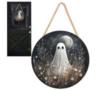 Panneau de Porte Halloween Ornement 2D Rond Fantôme De Capitaine Pirate