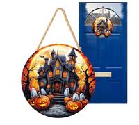 Panneau De Porte Halloween Ornement 2D Rond Fantôme De Capitaine Pirate