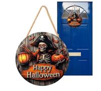 Panneau De Porte Halloween Ornement 2D Rond Fantôme De Capitaine Pirate