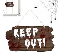 Panneau De Porte Halloween Pendentif Maison Hantée Avertissement Horreur