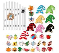 Panneau de porte interchangeable - Couronne en bois - Décoration pour Halloween - Pour maison, cuisine, salle de classe, hiver, automne, vacances, Noël