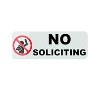 Panneau de porte « No Soliciting » pour maison (avec ruban adhésif puissant), 22,9 x 7,6 cm, panneau « No Soliciting » pour la maison et le bureau, pas de sollicitation pour porte d'entrée/mur/fenêtre