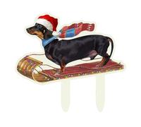 Panneau de porte personnalisé « Keep Off The Grass » avec piquet de Noël! Décoration festive en bois pour vacances en plein air (D, 40 x 30 cm)