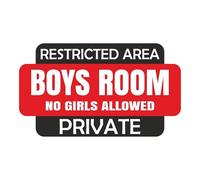 Panneau de porte pour chambre d'enfant Inscription No Girls Allowed