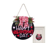 Panneau de porte pour la Saint-Valentin, couronne de la Saint-Valentin | Panneau de pour décoration de porte Happy Valentines Day - Panneau de porte en forme de cœur d'amour de 30 cm, décora